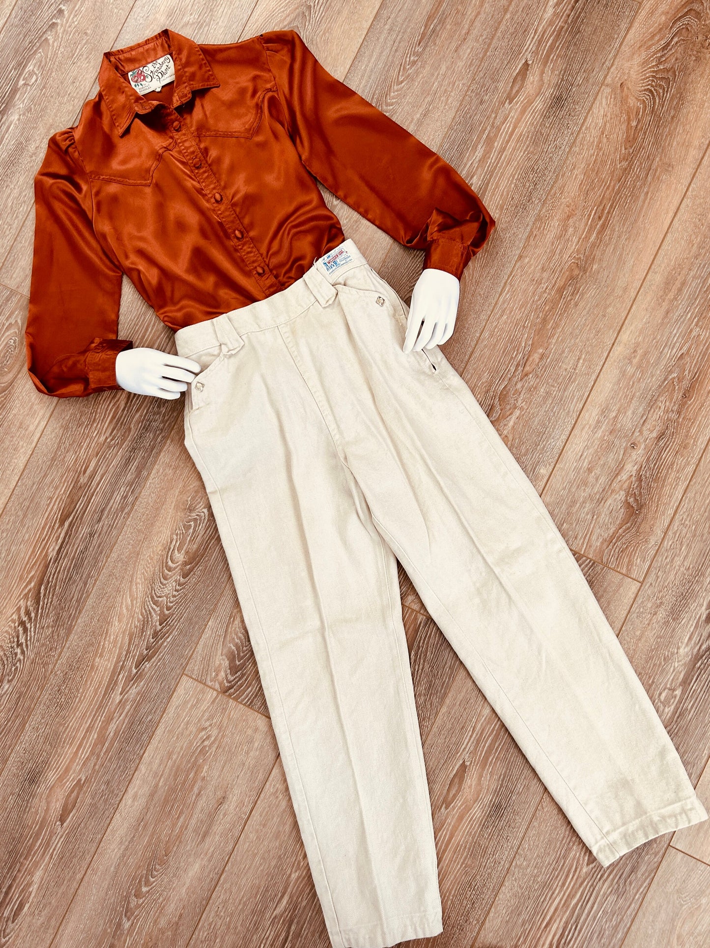 Vintage 1950s Western Denim Jeans / 50s Retro Side Zip Jeans / Size XS S